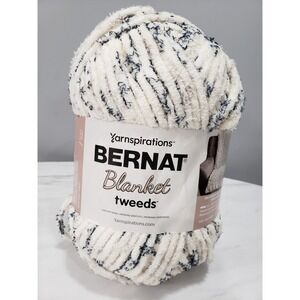 Bernat Blanket Tweed Yarn, Ivory Tweed Color, 10.5 oz, Super‎ Bulky 6 Weight